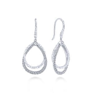 925 Sterling Silver White Sapphire Drop Earrings