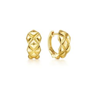 14K Yellow Gold 20MM Plain Earrings