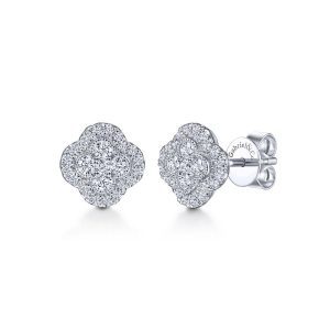 14K White Gold Diamond Earrings