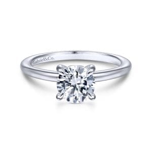 14K White Gold Round Diamond Engagement Ring
