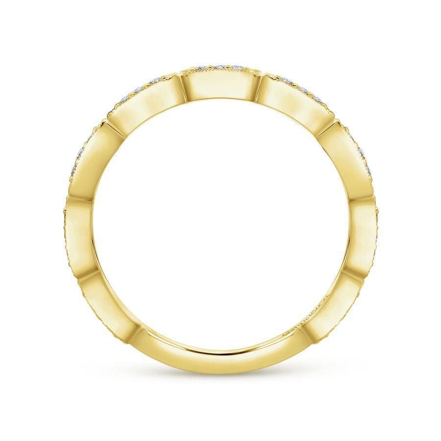 14K Yellow Gold Segmented Diamond Stackable Ring - Image 2