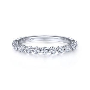 14K White Gold Single Prong Diamond Ring Band