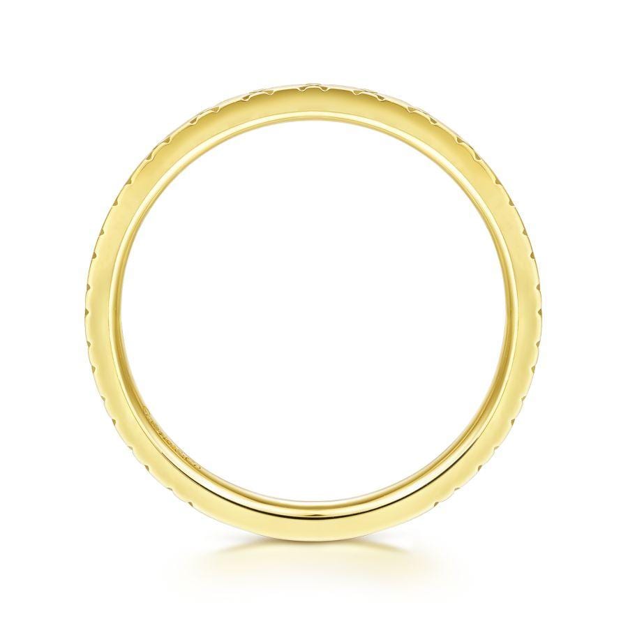 14K Yellow Gold X Pattern Stackable Ring - Image 2