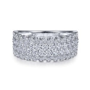 14K White Gold Pavé Diamond Ring