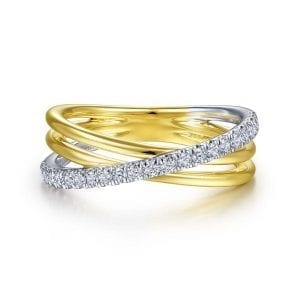 14K White-Yellow Gold Diamond Ladies' Ring