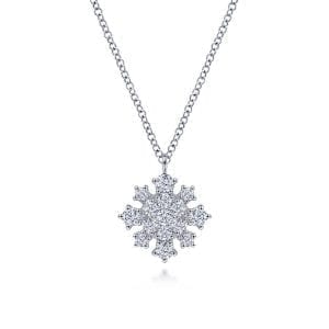 14K White Gold Diamond Ladies' Pendant Necklace