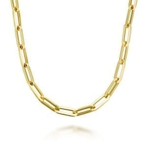24inch 14K Yellow Gold Paperclip Necklace