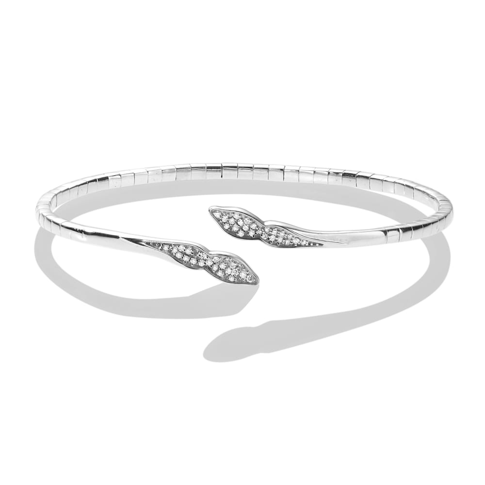 White Gold Bendable Diamond Bangle