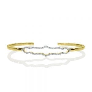 Yellow Gold Bendable Diamond Bangle