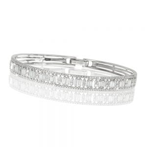 18K White Gold Diamond Bangle