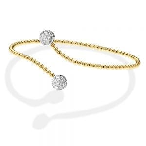 14K Two-Tone Gold Diamond Bangle