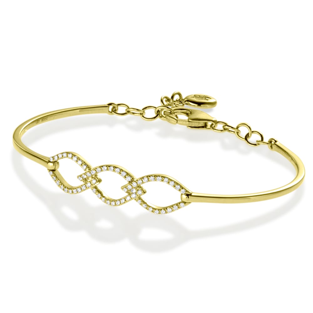 14K Yellow Gold Diamond Bangle