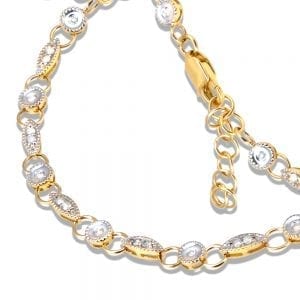 Yellow and White Diamond Chain Bracelet