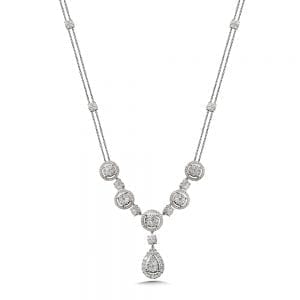 14K White Gold Diamond Necklace