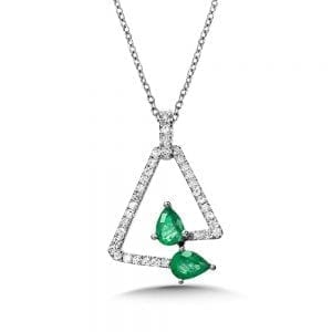 Diamond and Pear-Shaped Emerald Pendant