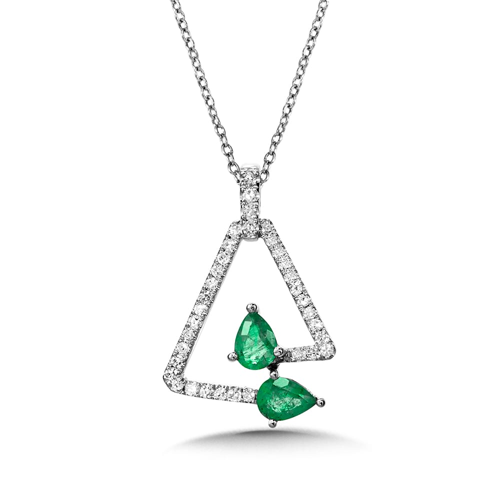 Diamond and Pear-Shaped Emerald Pendant