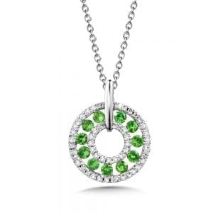 Green Garnet and Diamond Pendant