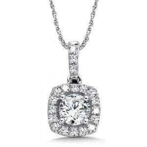Cushion-Shaped Cushion Diamond Pendant