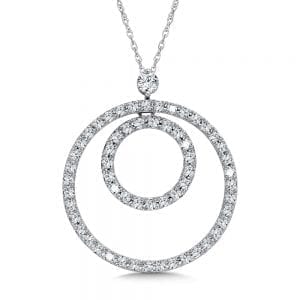 Double Diamond Circle Necklace