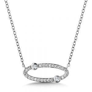 Asymmetrical Oval Diamond Necklace
