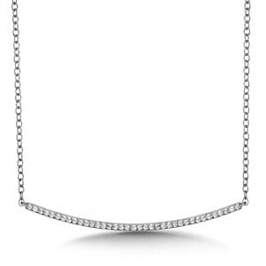 Curved Diamond Bar Necklace