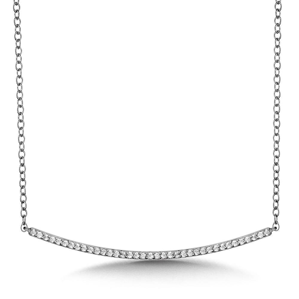 Curved Diamond Bar Necklace