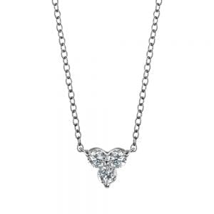 White Gold Three-Diamond Pendant
