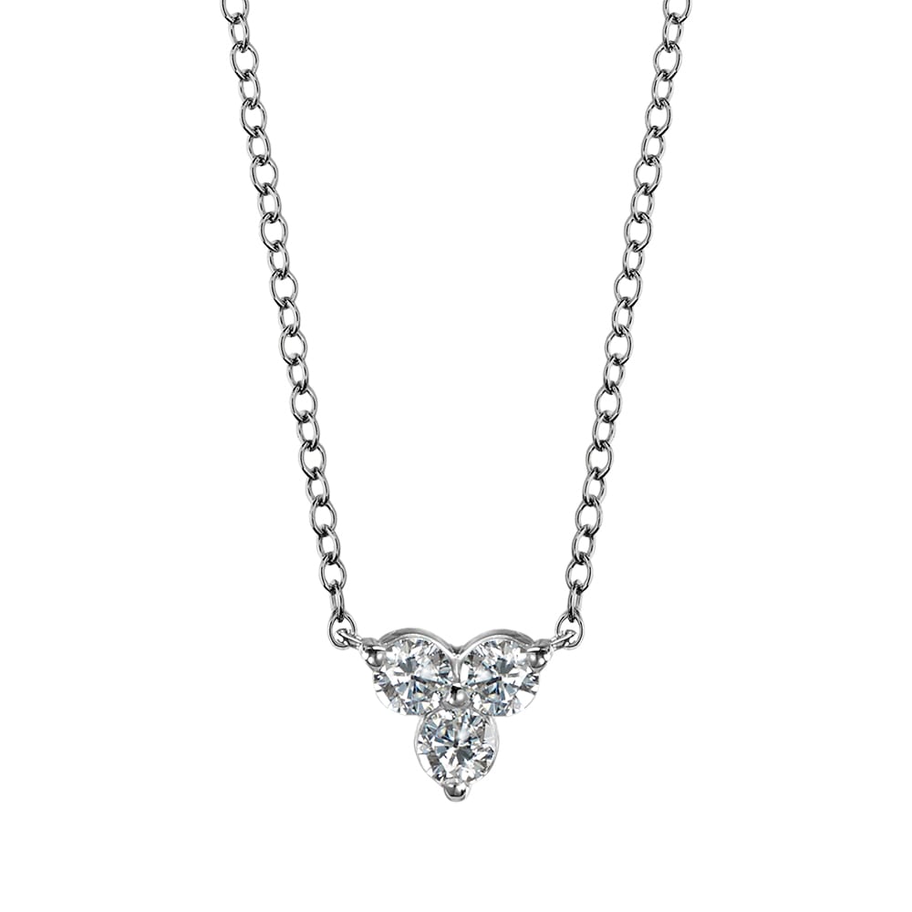 White Gold Three-Diamond Pendant