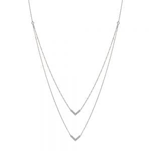 Duel-Chain Layered Diamond Necklace