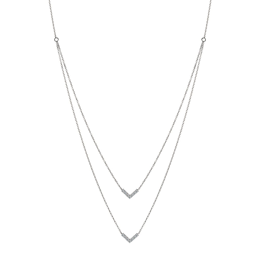 Duel-Chain Layered Diamond Necklace
