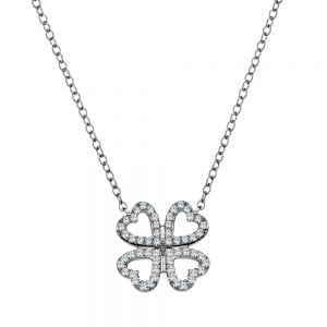 Clover Heart Diamond Pendant