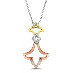 Diamond Pendant in 14K White/Yellow/Rose Gold