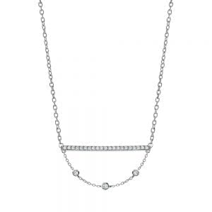 14K White Gold Diamond Pendant