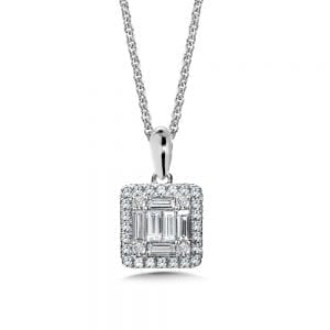 14K White Gold Diamond Pendant