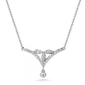 14K White Gold Diamond Pendant