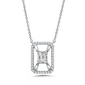 14K White Gold Diamond Pendant