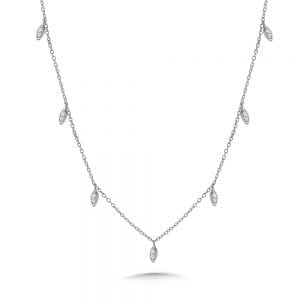 14K White Gold Diamond Necklace