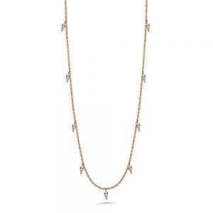 14K Rose Gold Diamond Necklace
