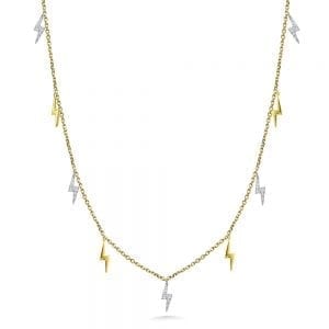 14K White and Yellow Gold Diamond Necklace