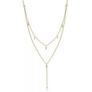14K Yellow Gold Diamond Necklace