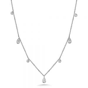 14K White Gold Diamond Necklace