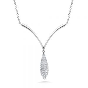 14K White Gold Diamond Pendant
