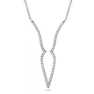14K White Gold Diamond Pendant