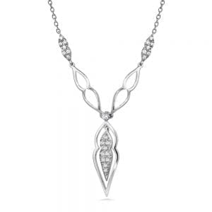 14K White Gold Diamond Necklace