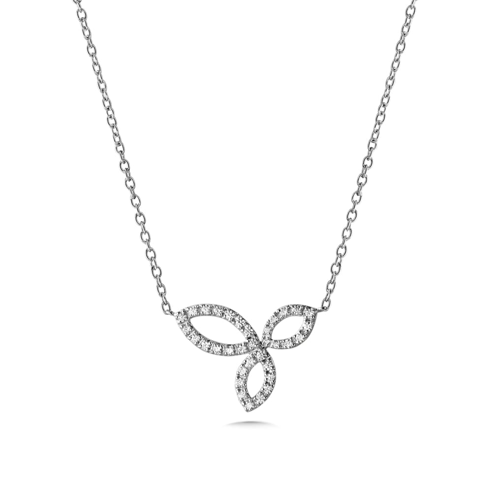 14K White Gold Diamond Pendant