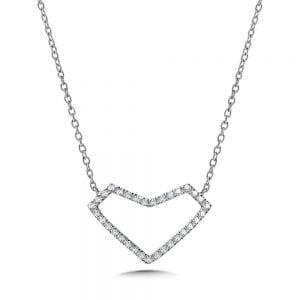 14K White Gold Diamond Pendant