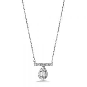 14K White Gold Diamond Pendant
