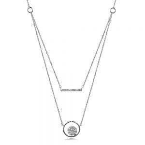 14K White Gold Diamond Pendant