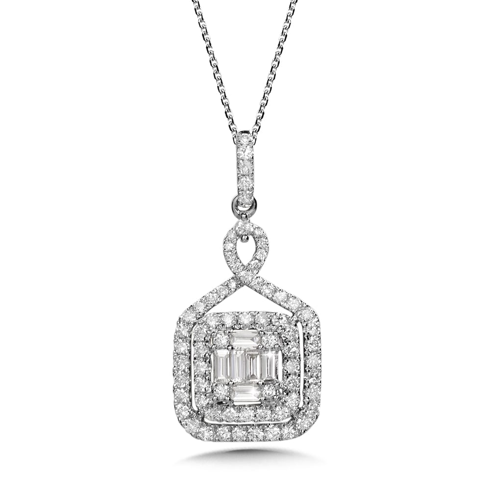 14K White Gold Diamond Pendant