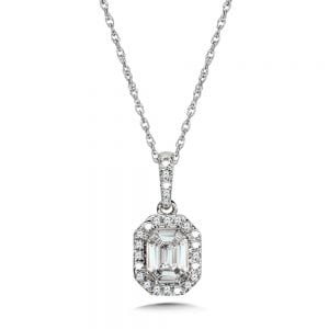 Emerald Illusion Plumb Collection Cluster Diamond Pendant